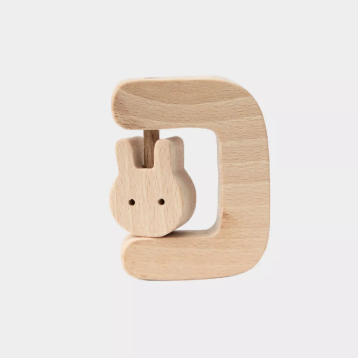 🐰 Hochet en bois LAPIN personnalisable par gravure laser – Jouet naturel pour bébé 🌿