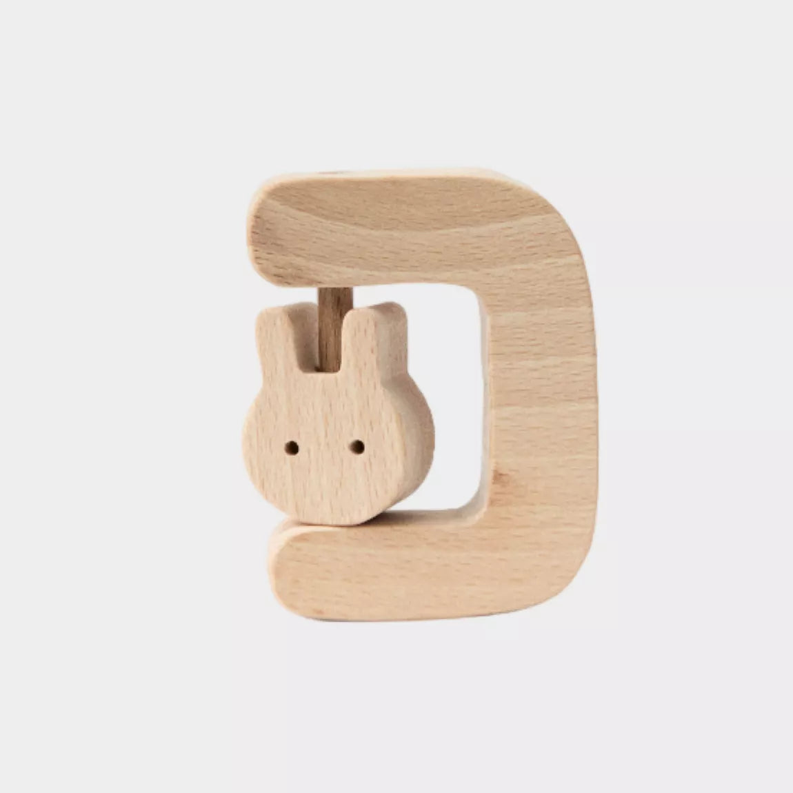 🐰 Hochet en bois LAPIN personnalisable par gravure laser – Jouet naturel pour bébé 🌿