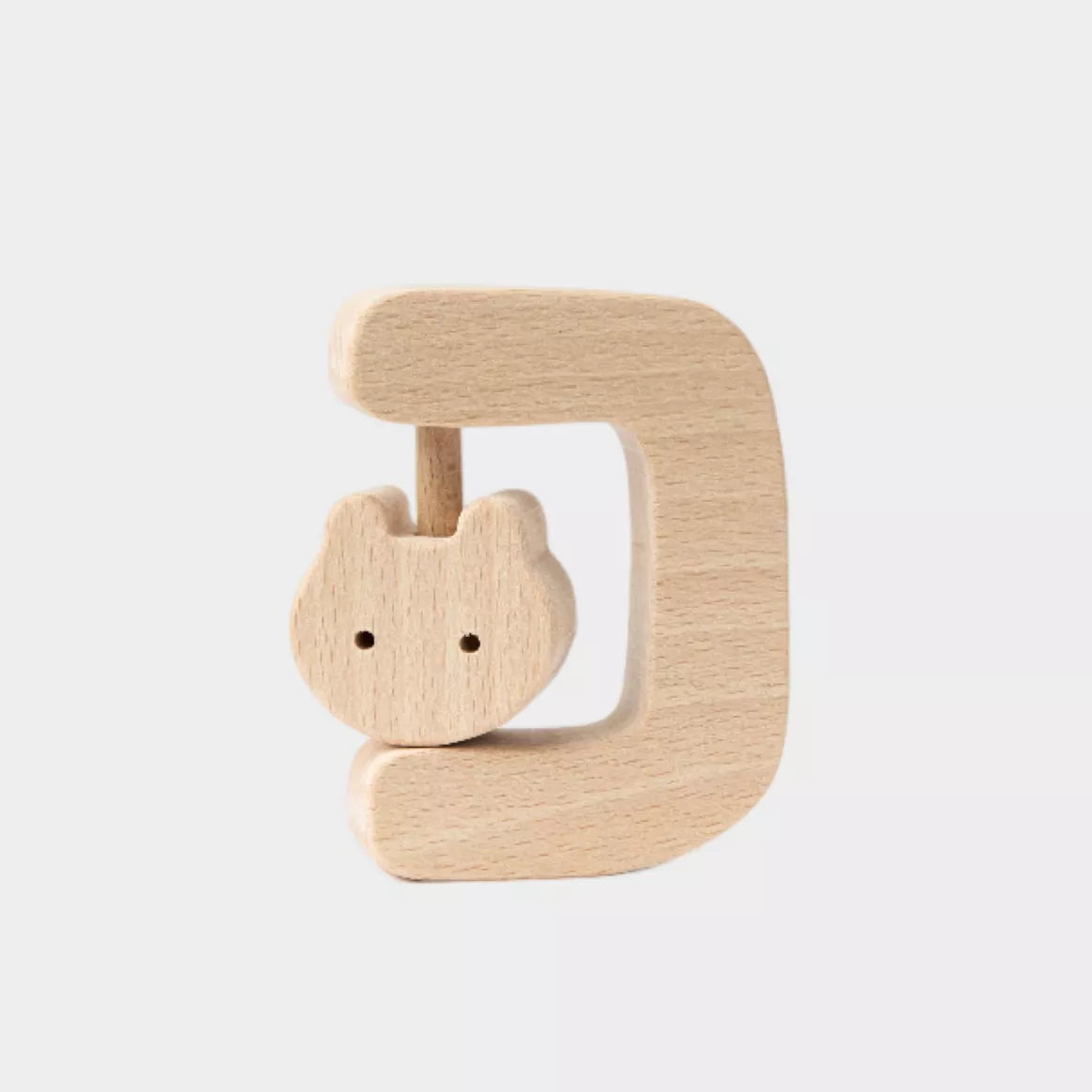 🐻 Hochet en bois OURS personnalisable par gravure laser – Jouet naturel pour bébé 🌿