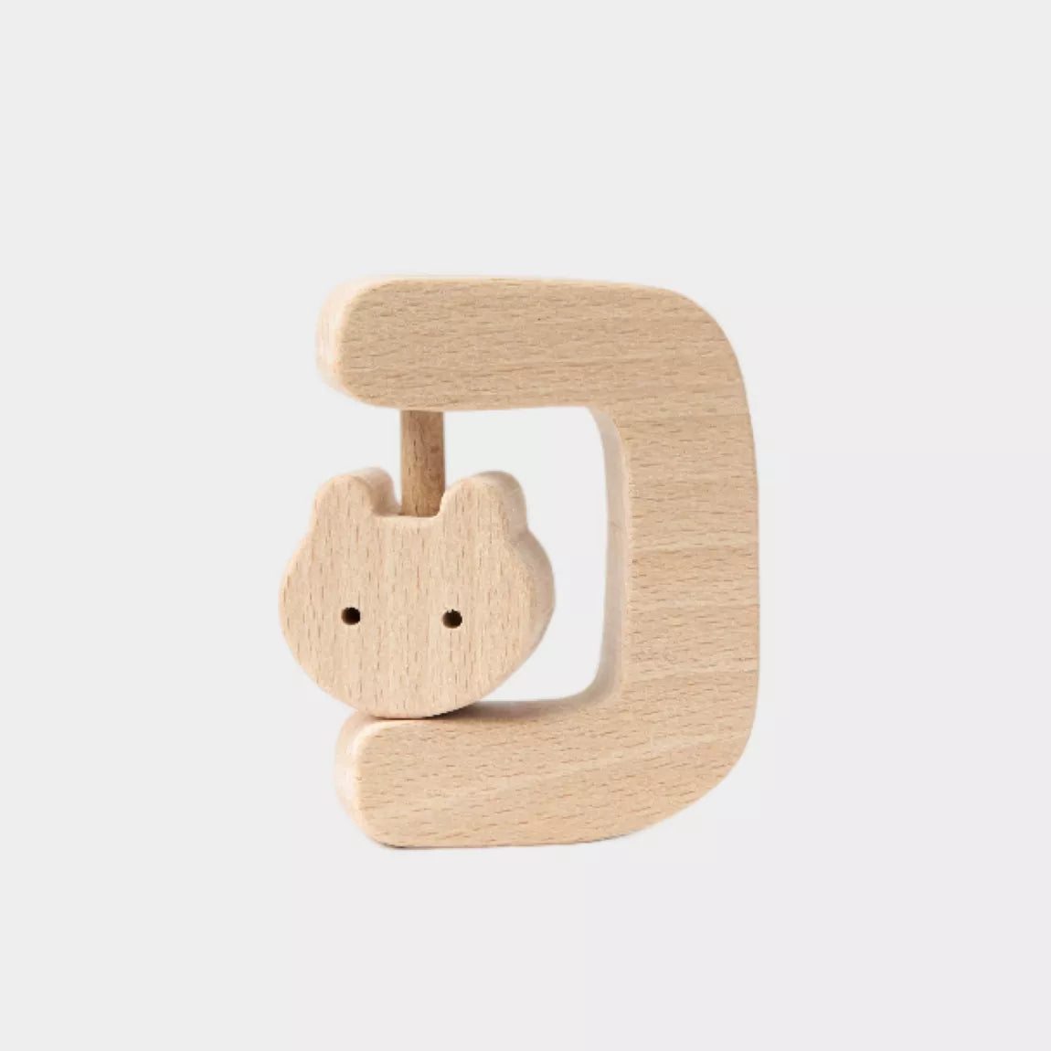 🐻 Hochet en bois OURS personnalisable par gravure laser – Jouet naturel pour bébé 🌿