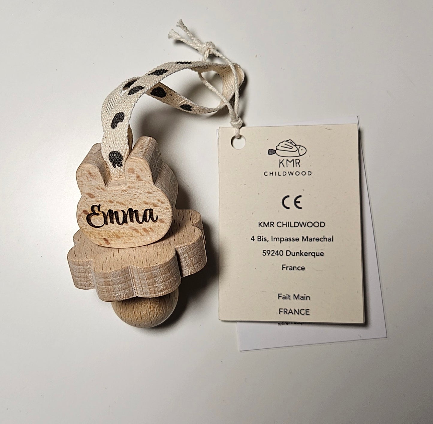 🦆 CANARD – Hochet en bois artisanal personnalisable par gravure laser 🌿